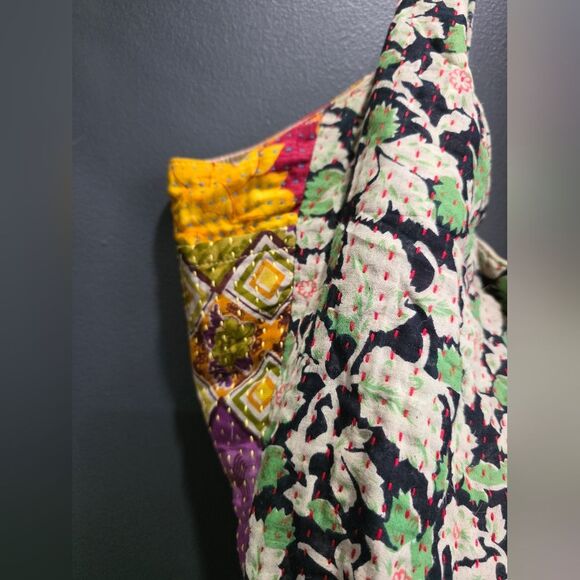 Cotton Patchwork Boho Slouchy Shoulder Bag Hobo Hippie Festival Market 23x16x5 - Picture 11 of 13